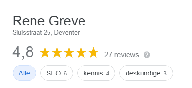 Reviews Rene Greve op Google